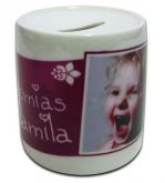 Cofrinho branco de cerâmica personalizado